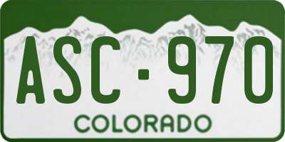 CO license plate ASC970