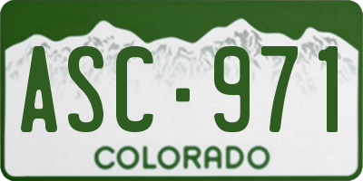 CO license plate ASC971