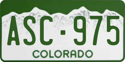 CO license plate ASC975