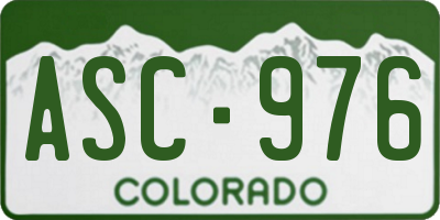 CO license plate ASC976