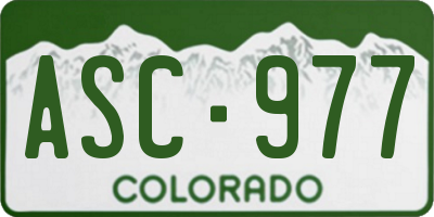 CO license plate ASC977