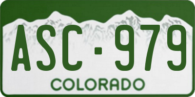 CO license plate ASC979