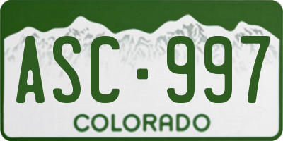 CO license plate ASC997