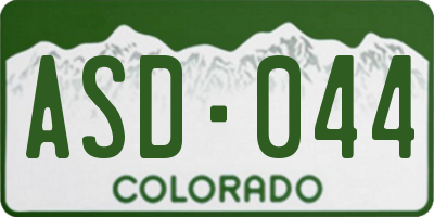 CO license plate ASD044
