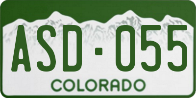 CO license plate ASD055