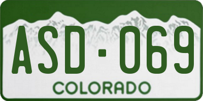 CO license plate ASD069