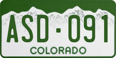 CO license plate ASD091