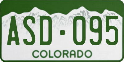 CO license plate ASD095