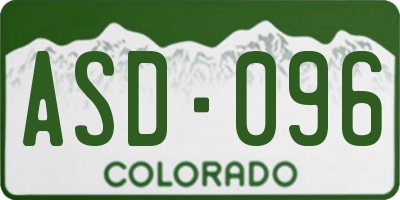 CO license plate ASD096