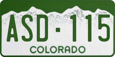 CO license plate ASD115