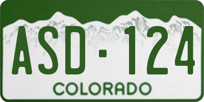 CO license plate ASD124