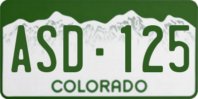CO license plate ASD125