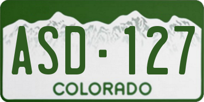 CO license plate ASD127