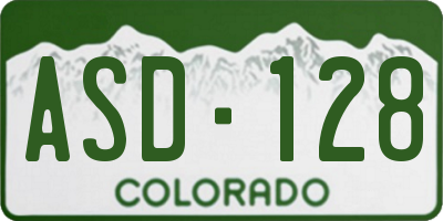 CO license plate ASD128