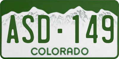 CO license plate ASD149