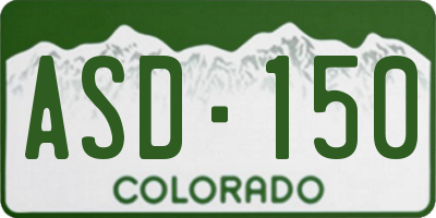CO license plate ASD150