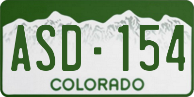CO license plate ASD154