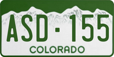 CO license plate ASD155