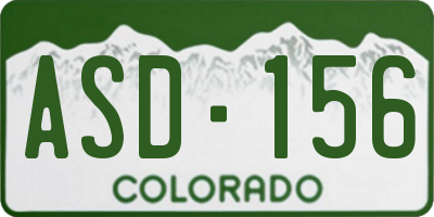 CO license plate ASD156