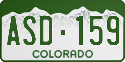 CO license plate ASD159