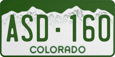 CO license plate ASD160