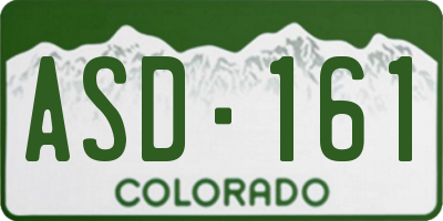 CO license plate ASD161