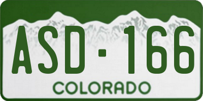 CO license plate ASD166