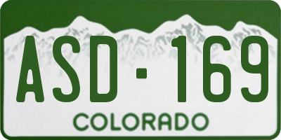 CO license plate ASD169