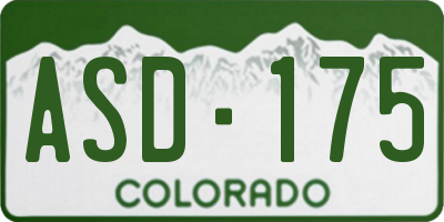 CO license plate ASD175