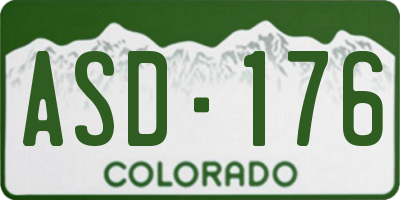 CO license plate ASD176