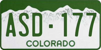 CO license plate ASD177