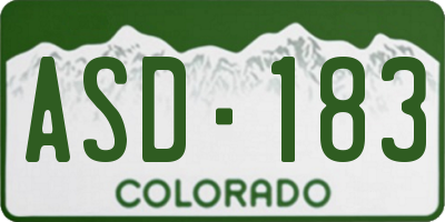 CO license plate ASD183