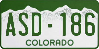 CO license plate ASD186