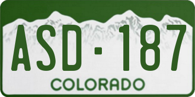 CO license plate ASD187