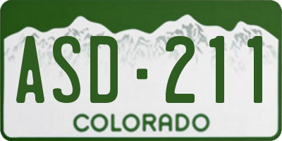 CO license plate ASD211