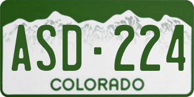 CO license plate ASD224