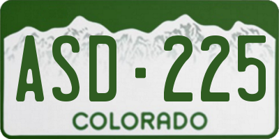 CO license plate ASD225