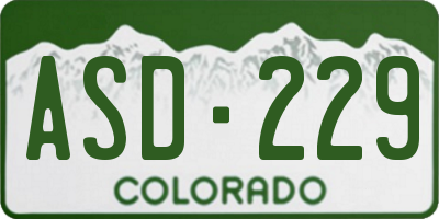 CO license plate ASD229