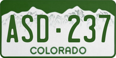 CO license plate ASD237
