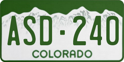 CO license plate ASD240