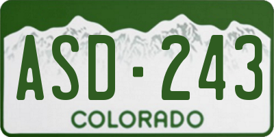 CO license plate ASD243