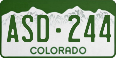 CO license plate ASD244