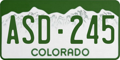 CO license plate ASD245