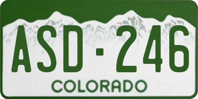 CO license plate ASD246