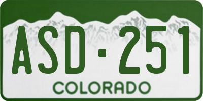 CO license plate ASD251