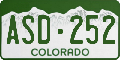 CO license plate ASD252