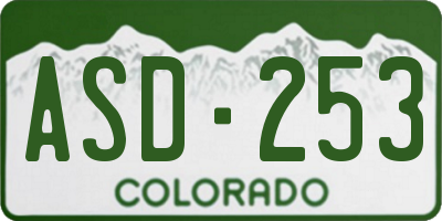 CO license plate ASD253