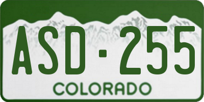 CO license plate ASD255