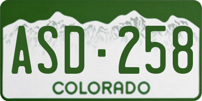 CO license plate ASD258