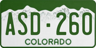 CO license plate ASD260